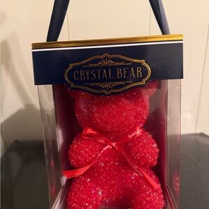 Crystal Bear Red Figurine